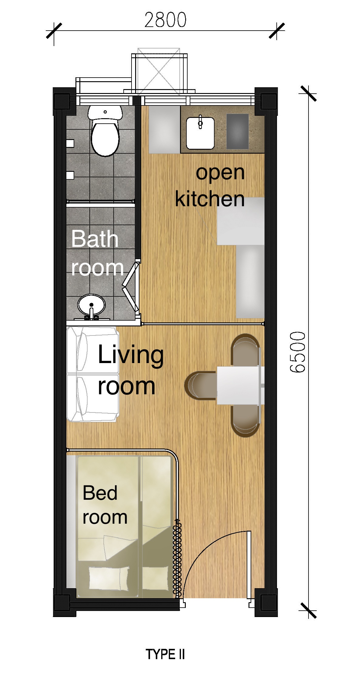 Photo: 3-person unit