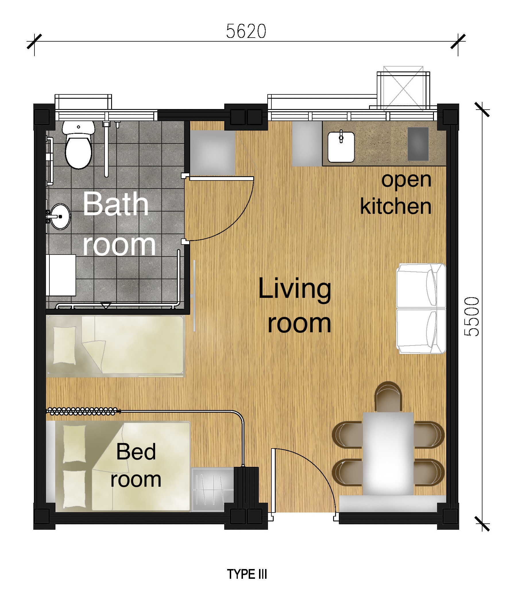 Photo: 4-person or barrier free unit