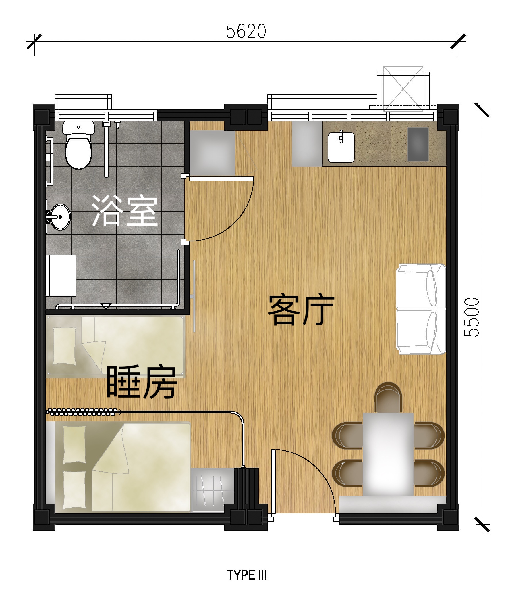 4人或无障碍单位